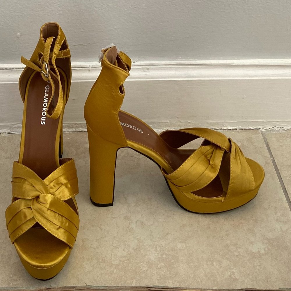 Brand New Mustard Platform Heels